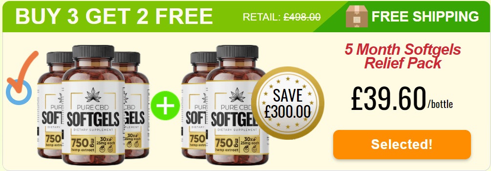 Pure CBD SoftGels Price 5 Bottles